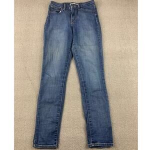 Levis 721 High Rise Skinny Jeans Women 28 Blue Washed Zip Five Pocket Logo Patch